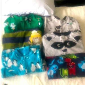 Carter’s +- 12mo Fleece Footie Sleeper Lot (6)
